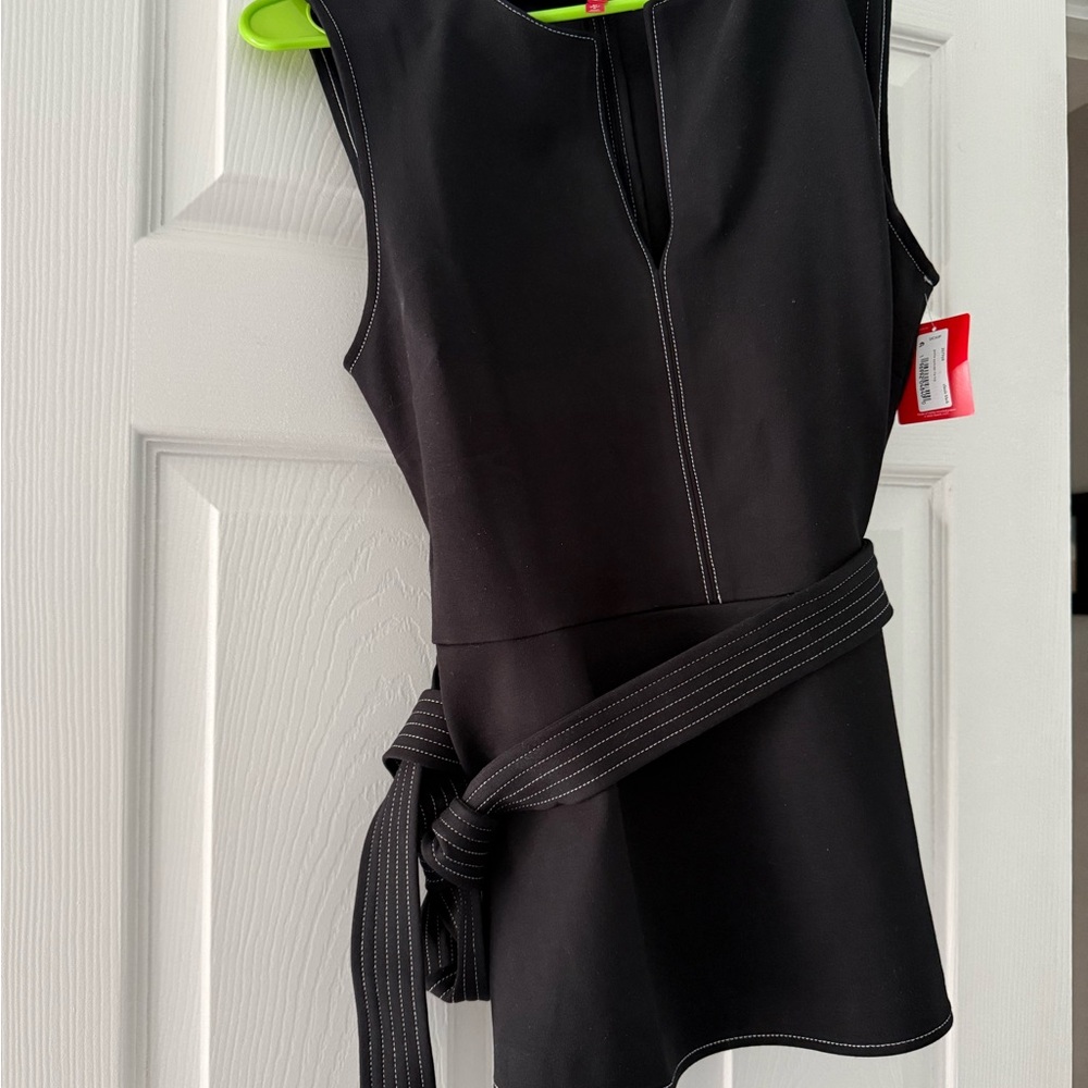 SPANX Black Top with belt (NWT)